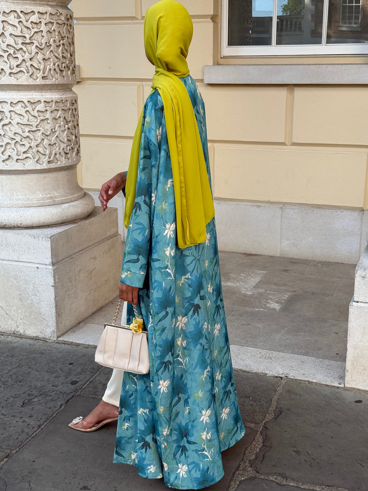 GREEN YASMINA OPEN ABAYA