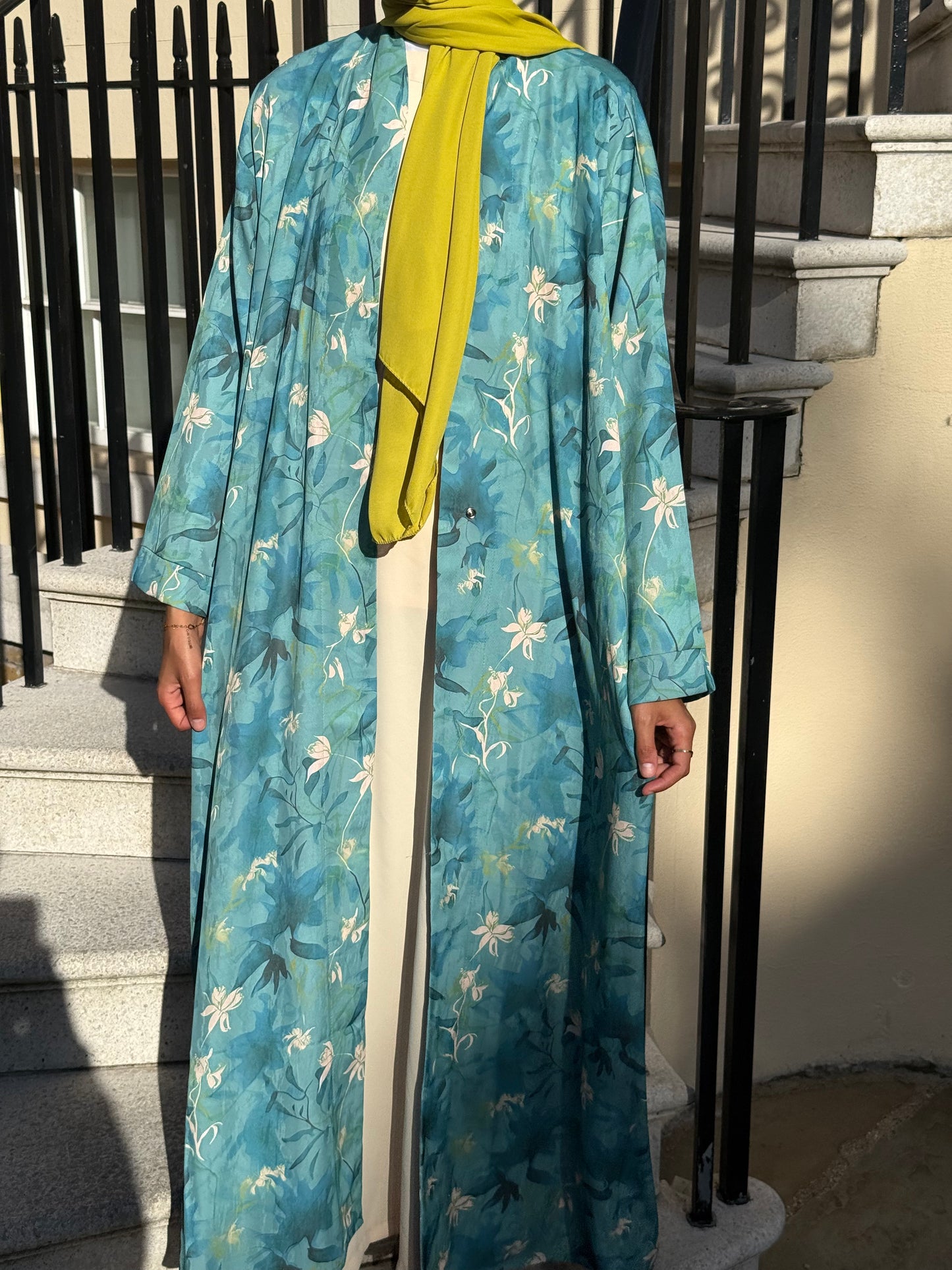 GREEN YASMINA OPEN ABAYA