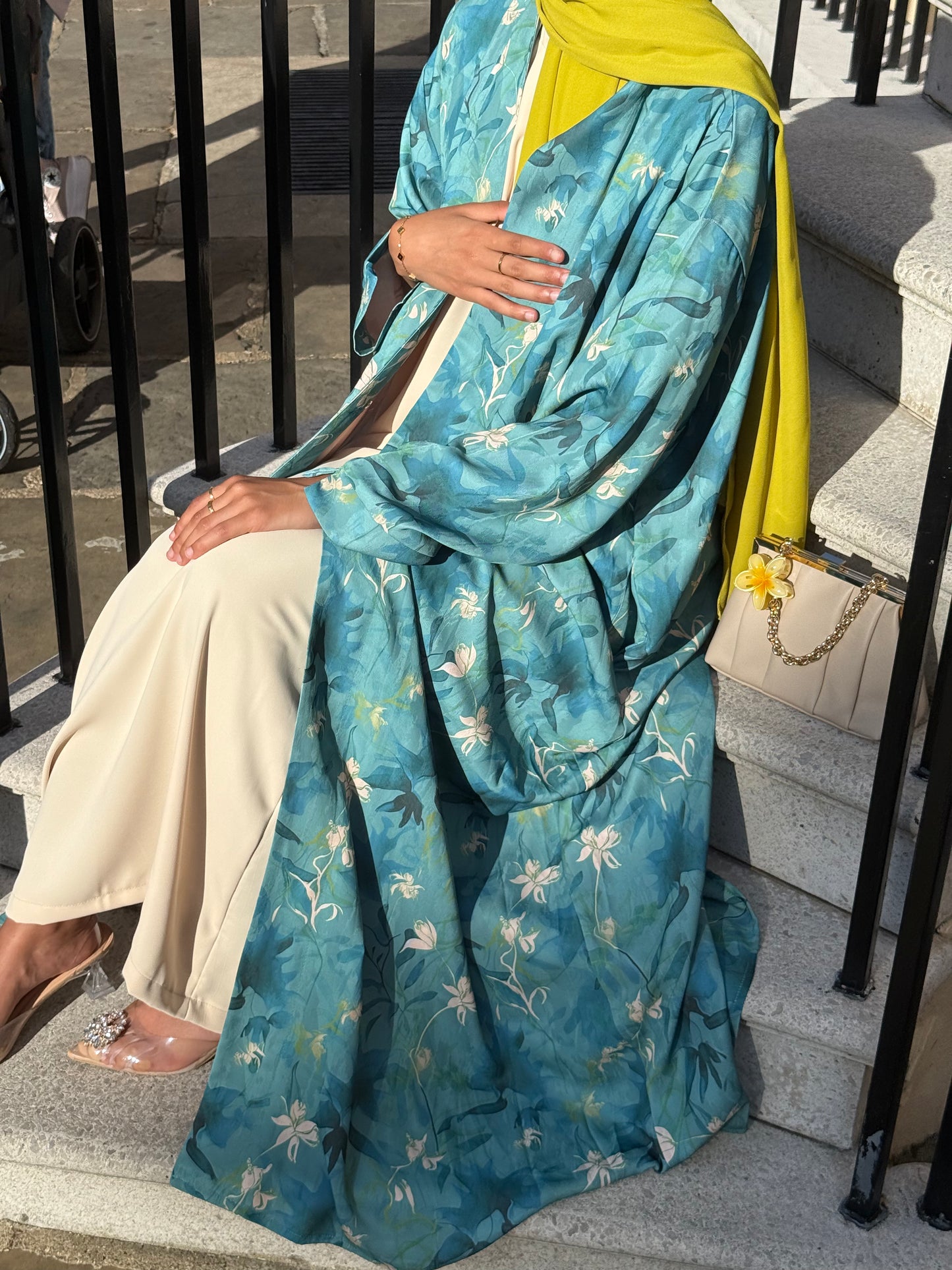 GREEN YASMINA OPEN ABAYA