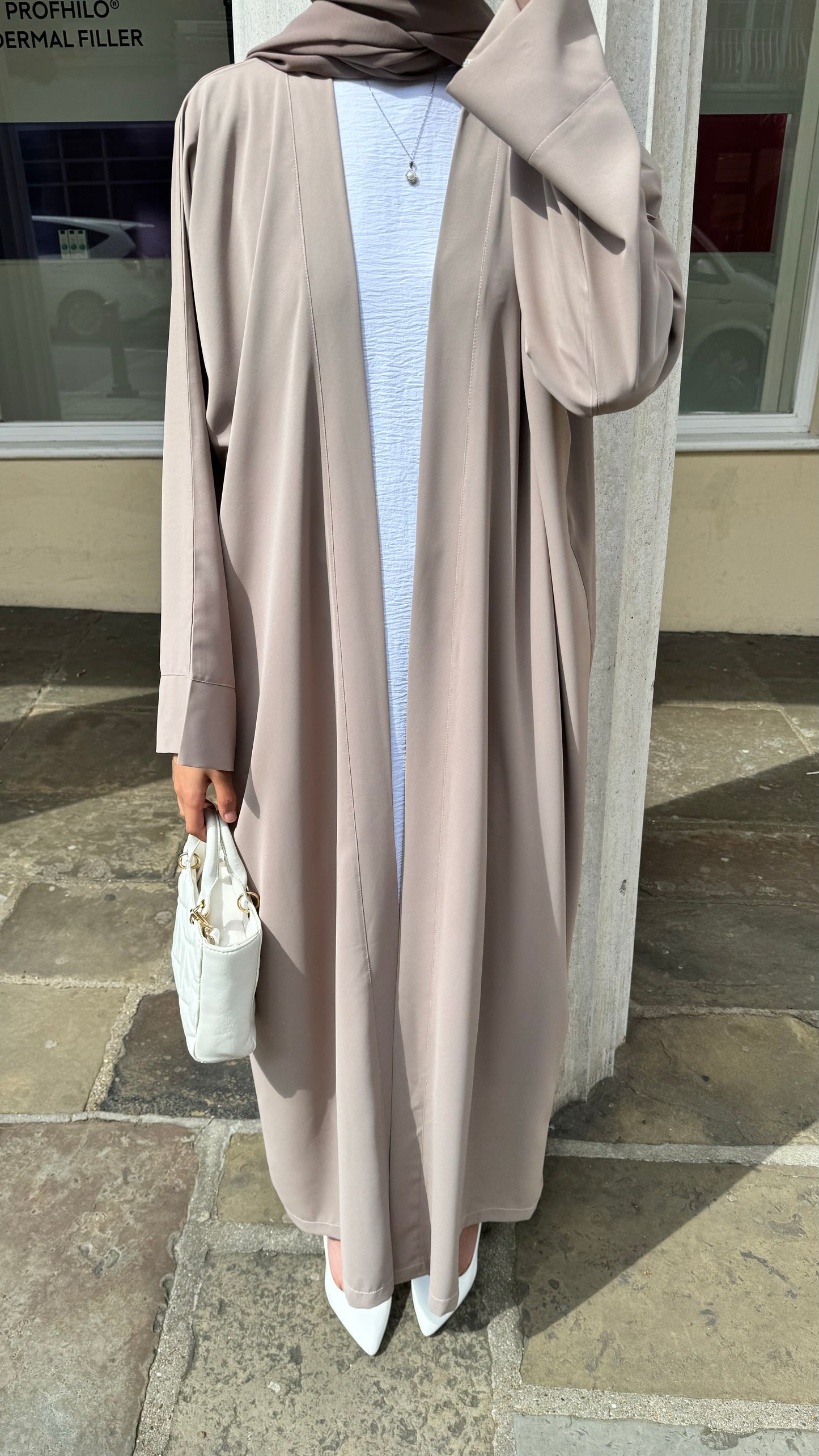 ALENA TAUPE OPEN ABAYA