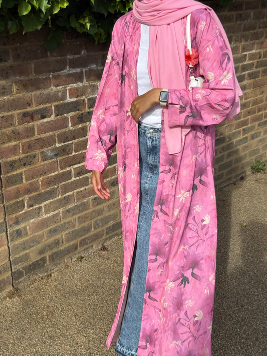 PINK YASMINA OPEN ABAYA