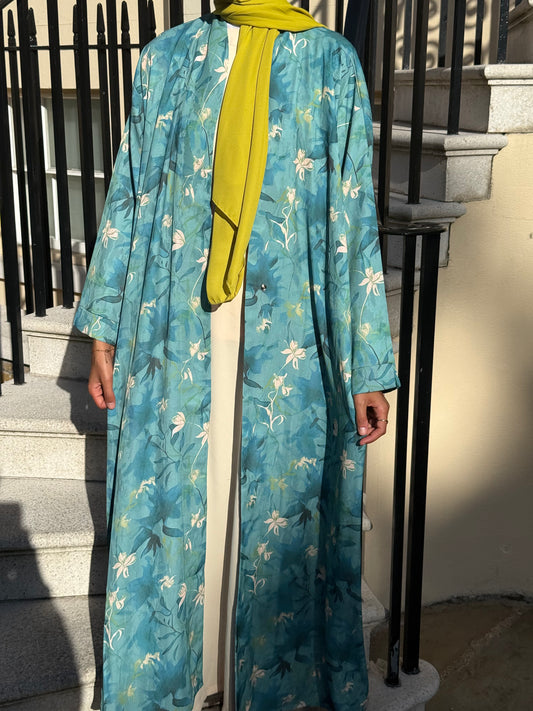 GREEN YASMINA OPEN ABAYA